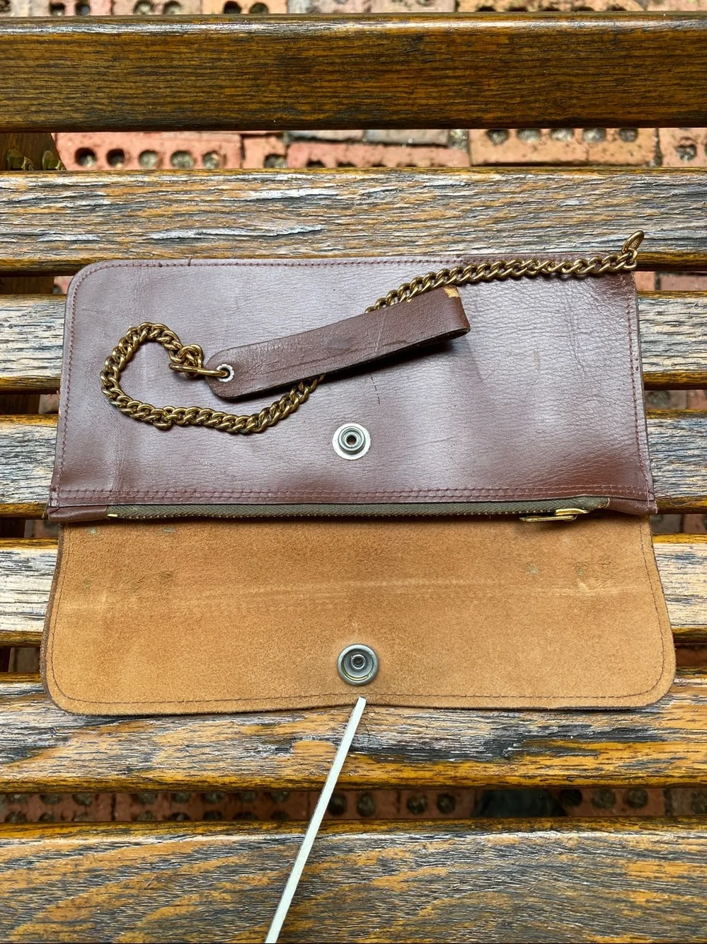 Vintage Leather Chain Wallet USA made